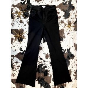 High waist black bell bottoms tie back size 27